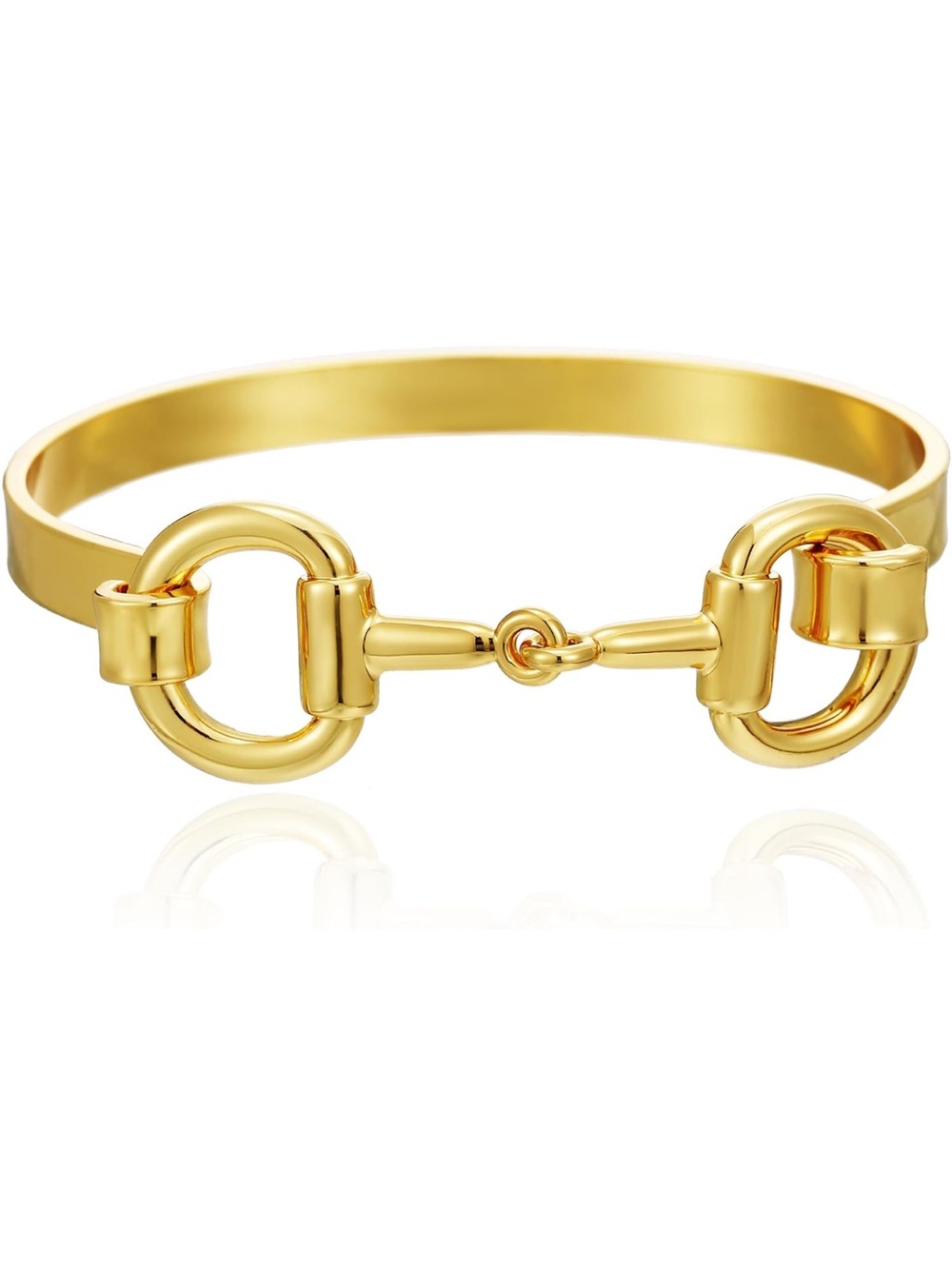 Gold Plated Horse Bit Bangle Bracelet | Equestrian Cuff | Quiet Luxury Chic